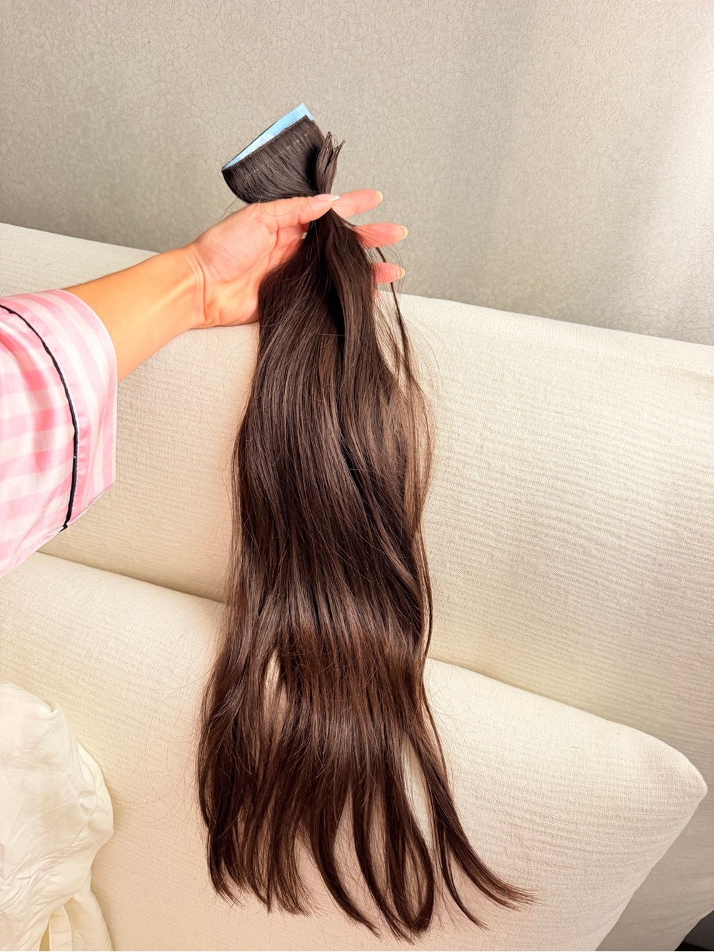 Premium real Human Hair Extensions 22” | Light Brown | 72g | Fine & Silk